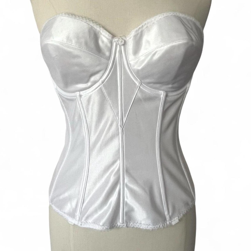 Dominique 8950 White Longline Strapless Bridal Bustier Corset Bra 40B Wedding